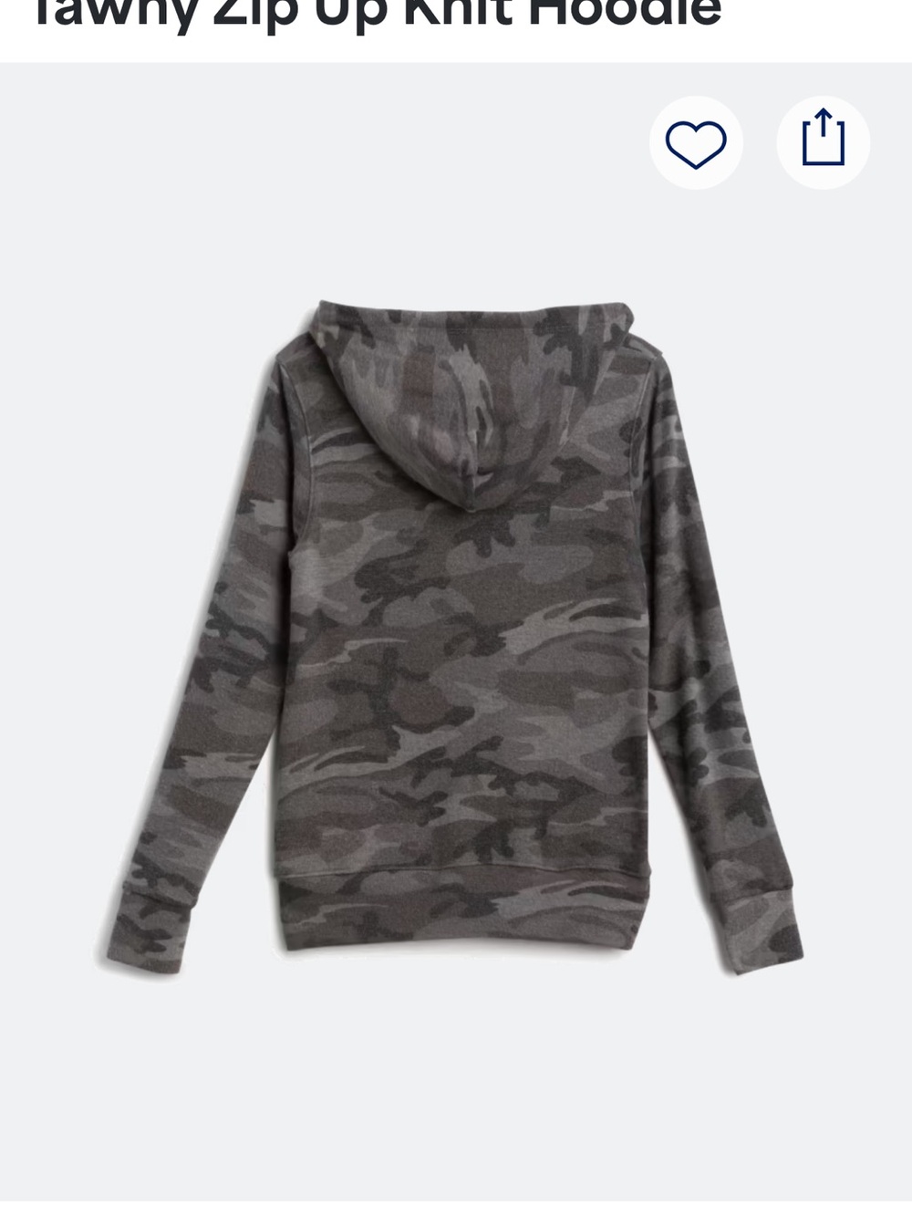 Sundry Tawn y Zip-Up Camo Hoodie in Gray & Charcoal - Picture 2 of 6